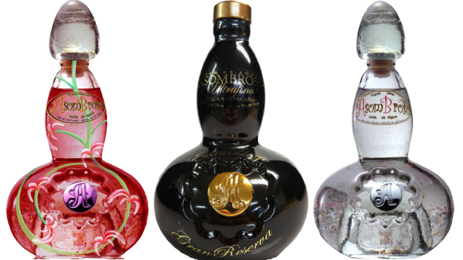 Asombroso Tequila 750 ML bottles, featuring Gran Reserva, La Rosa Reposado, and El Platino Silver varieties.