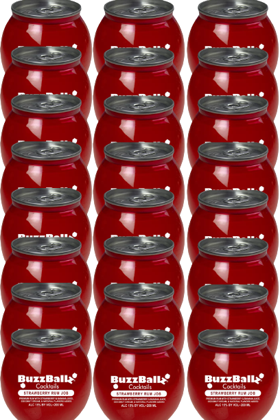 BuzzBallz Strawberry Rum Job Cocktails 200 ML (24 can)