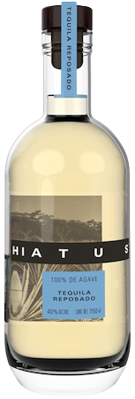 Hiatus Tequila Reposado 750 ML bottle with pale straw hue label.