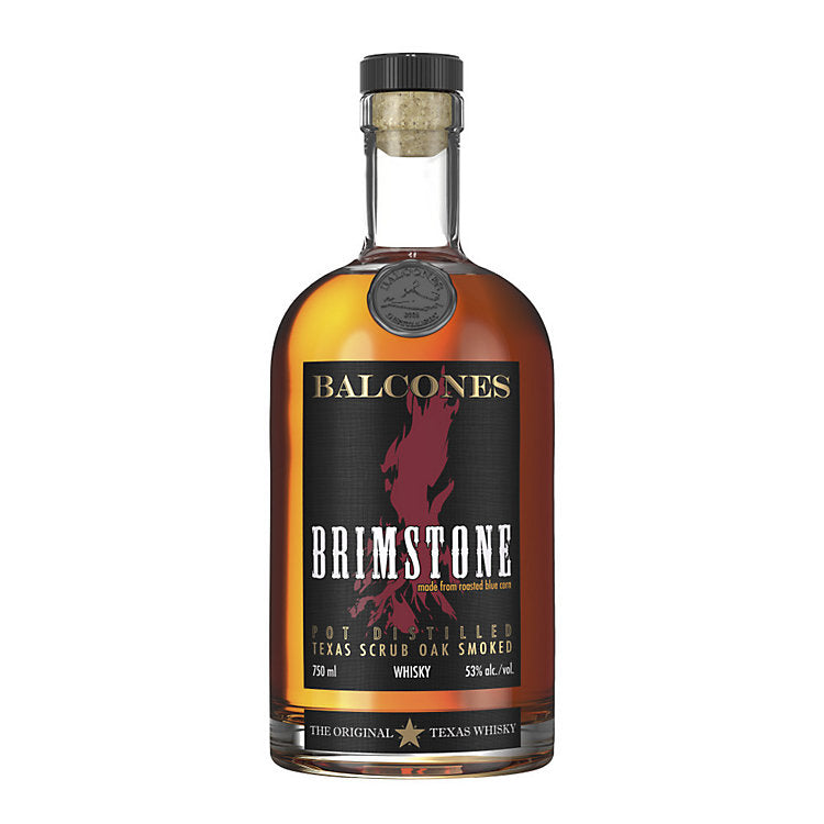 Balcones Corn Whiskey Brimstone Texas Scrub Oak Smoked Pot Distilled 106 750 ML