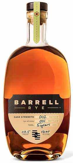 Barrell Rye Cask Strength 5year old Batch 117.5 Proof 750 ML