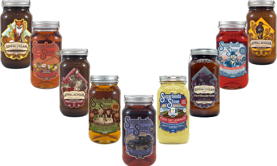 Sugarlands Shine Combo 750 ML (9 Bottles) featuring an assortment of moonshine and liqueur flavors.