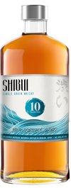 Shibui whisky bottle with a koi fish illustration on a white background