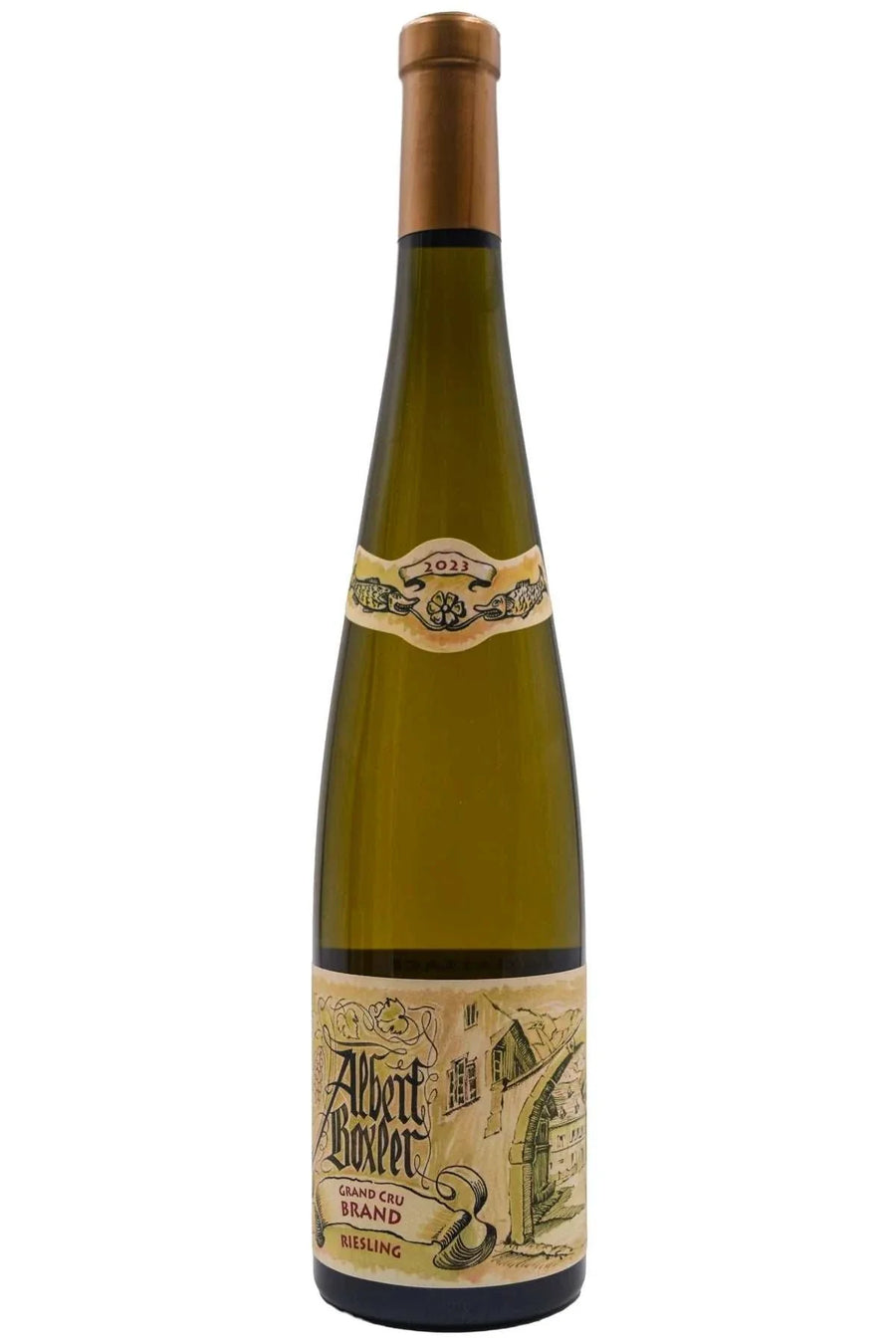 Domaine Albert Boxler Riesling Grand Cru Brand 2023 bottle showcasing elegant Alsace white wine with vibrant acidity and mineral notes