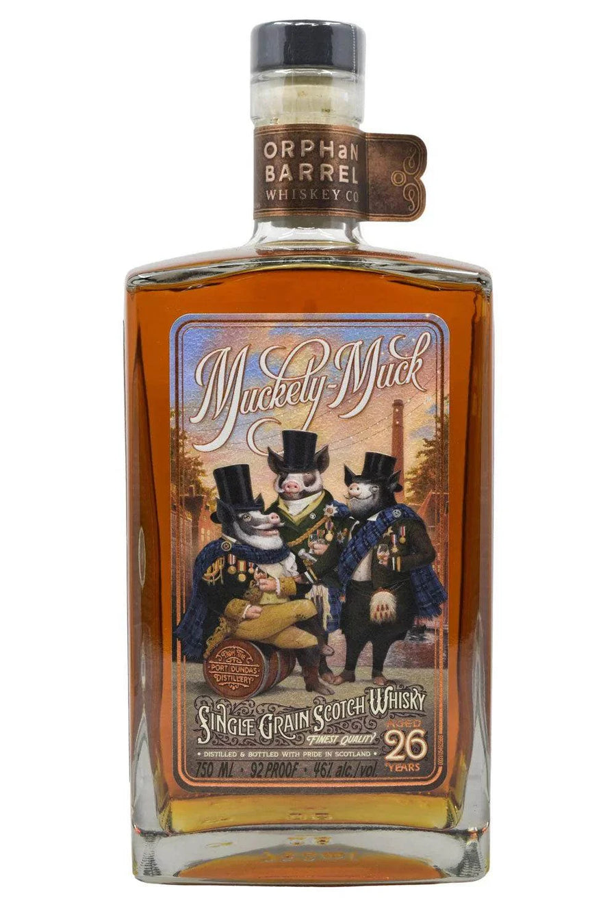 Bottle of Orphan Barrel Single Grain Scotch Muckety Muck 26 Yr 92 750 ML whisky