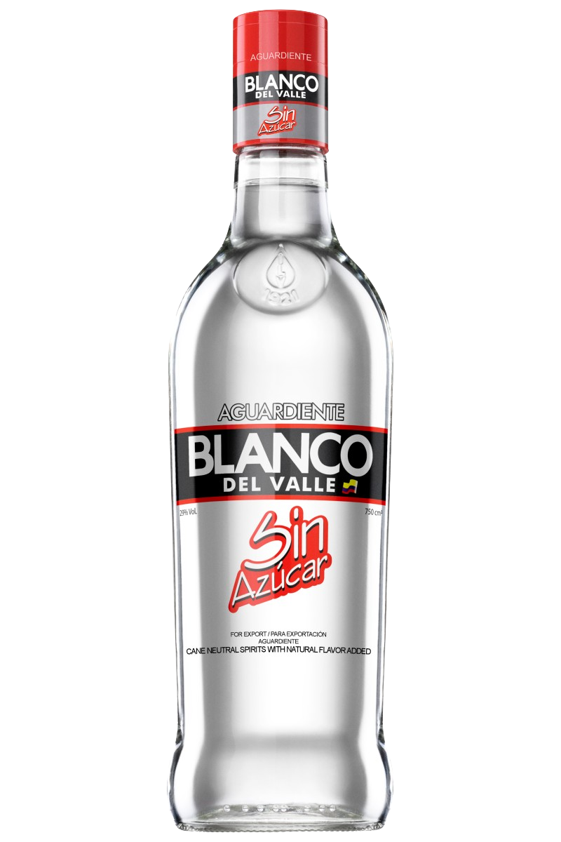 Blanco Del Valle Aguardiente Sin Azucar 750 ML