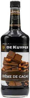 DeKuyper Creme De Cacao Dark 1L Chocolate Liqueur bottle with rich dark chocolate and vanilla notes.