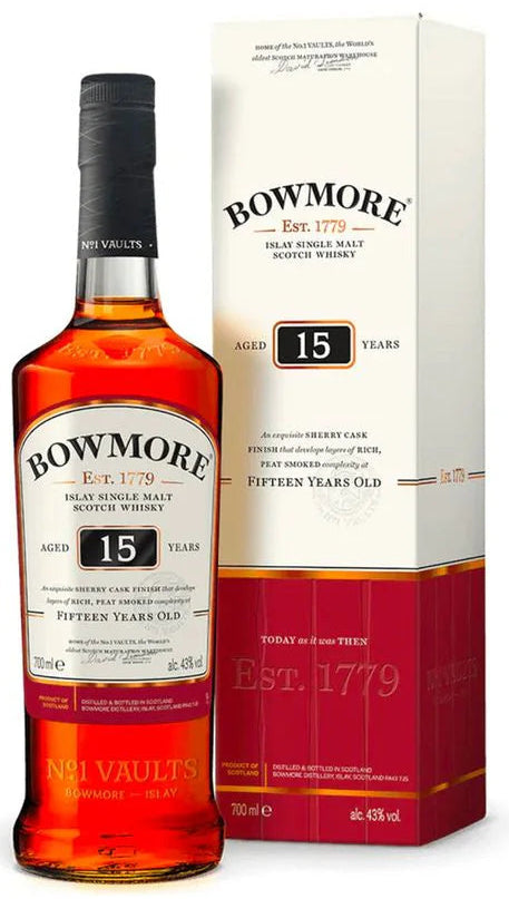 Bowmore 15 Year Old Sherry Cask Islay Single Malt Scotch Whiskey 750 ML