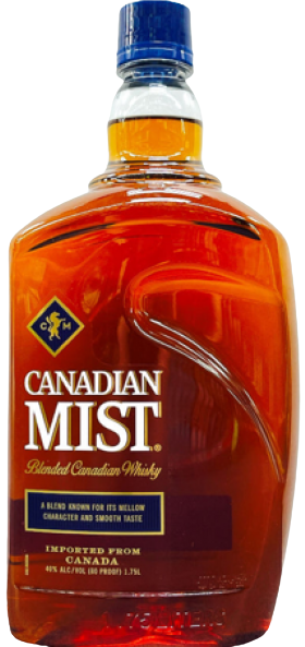 Canadian Mist 36 Months Old Blended Whisky 750ml bottle with amber color and blue cap