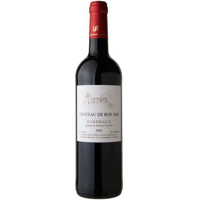 Bottle of Chateau De Bon Ami Bordeaux 750 ML red wine with rich flavor notes