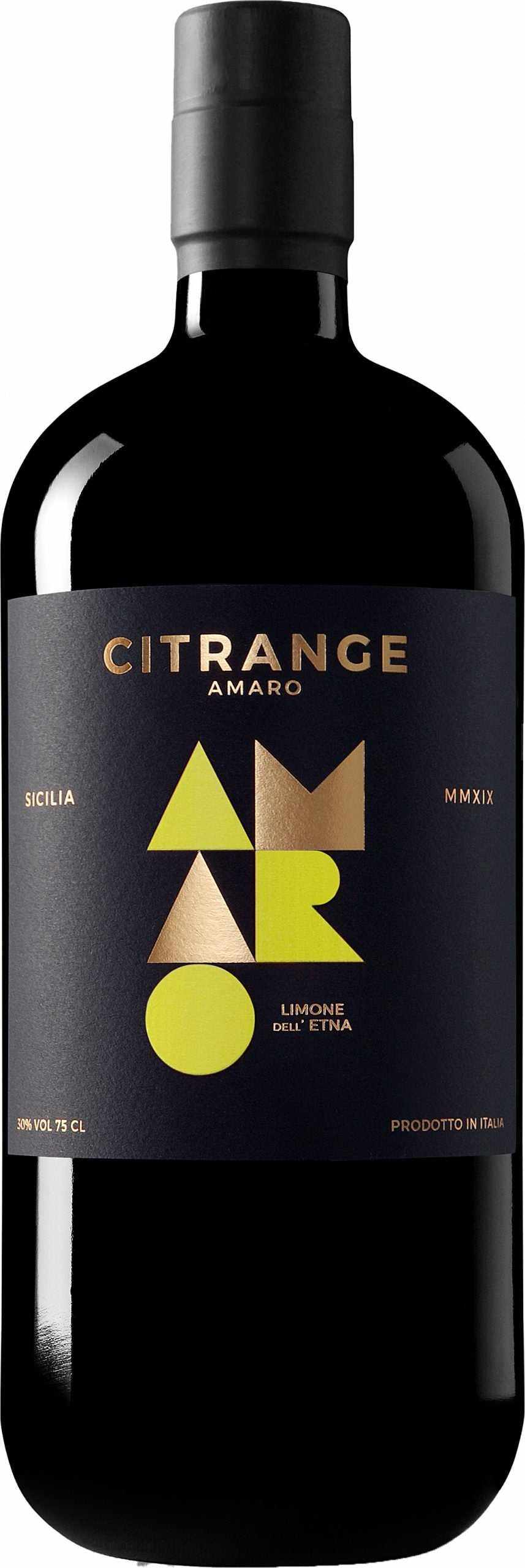 Citrange Amaro Limone Delletna 750 ML Italian Liqueur Bottle
