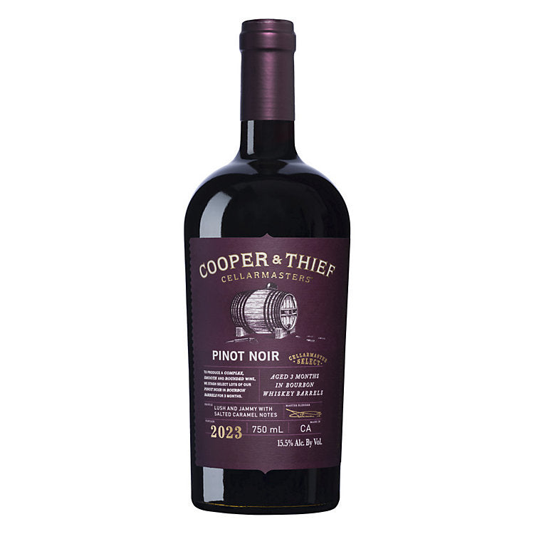 Cooper & Thief Pinot Noir Cellarmaster Select Aged In Bourbon Whiskey Barrel California 750 ML