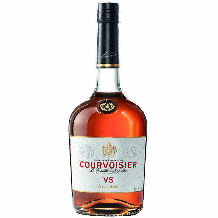 Courvoisier Cognac VS 1L bottle with rich amber color and refined French spirit heritage.