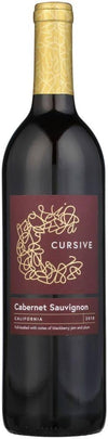 Cursive Signature Cabernet Sauvignon 750 ML bottle showcasing premium California red wine with rich cherry and blackberry notes