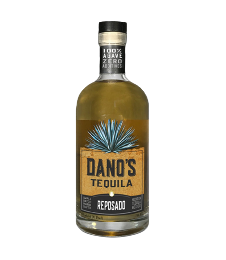 Dano'S Reposado Tequila 750 ML bottle with light amber color, aged in virgin white oak barrels.