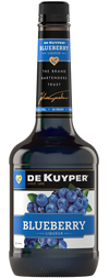 DeKuyper Blueberry Schnapps 1L bottle with vibrant blue label.