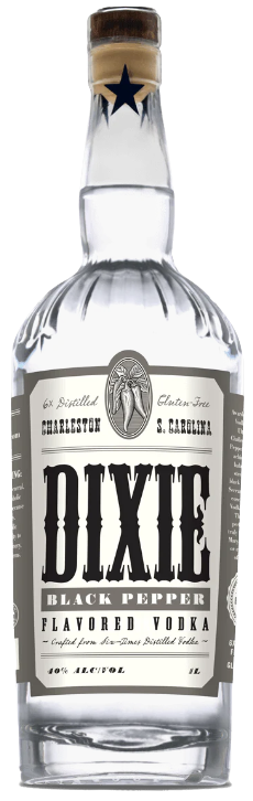 Dixie Southern Vodka Black Pepper Vodka 1L bottle with clear premium pepper-flavored spirit