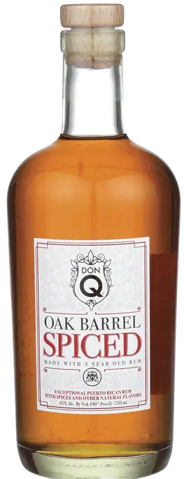 Don Q Oak Barrel Spiced Rum 750 ML bottle with rich spiced flavors.