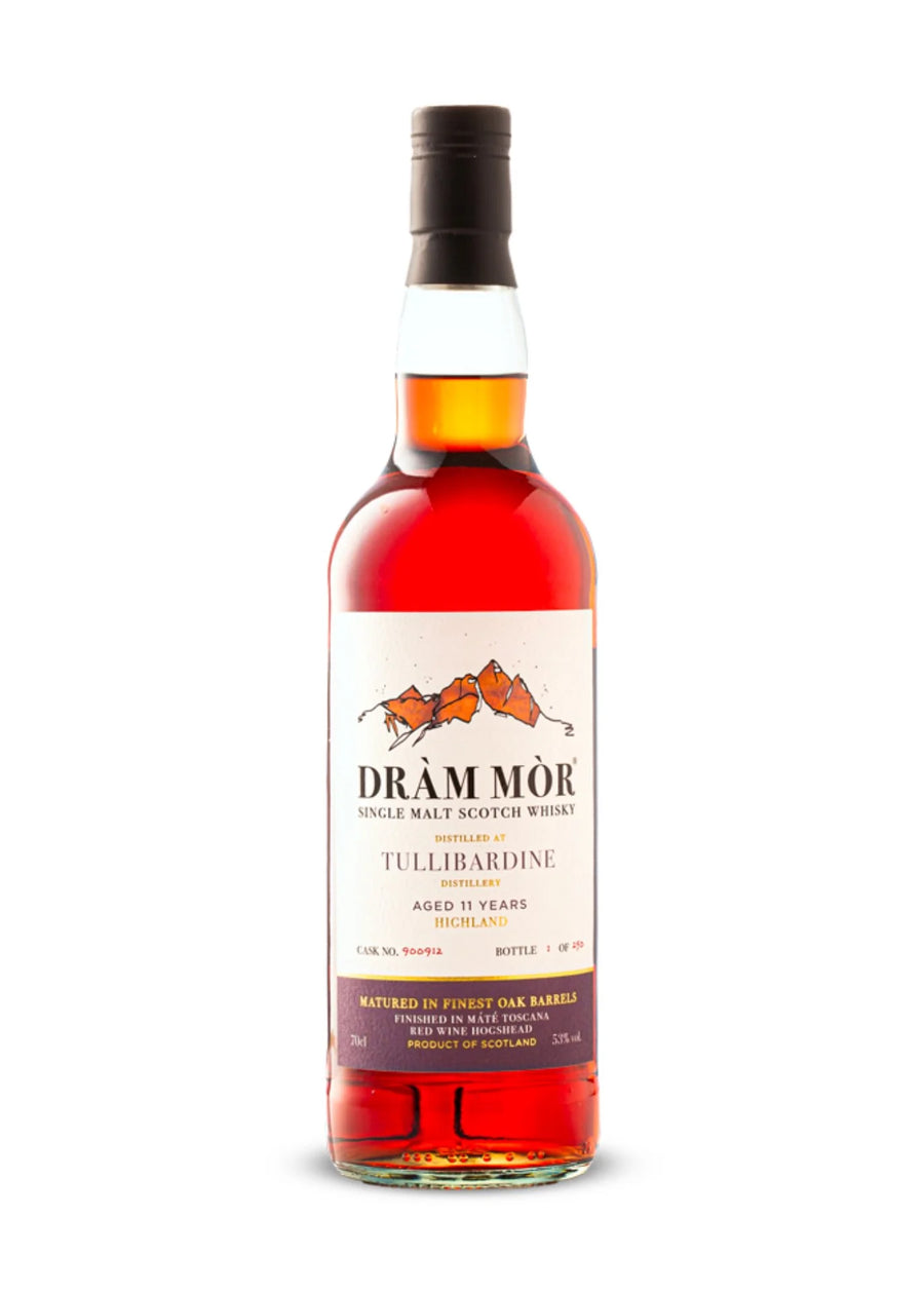 Dram Mor 11 Year Old Tullibardine Single Malt Scotch Whiskey Finished In Mate Toscana Red Wine Hogshead  700 ML