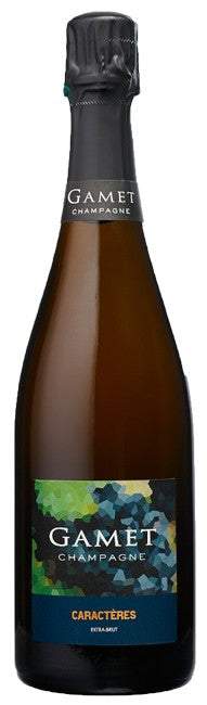 Gamet Champagne Extra Brut Caracteres 750 ML bottle showcasing sparkling wine with citrus and green apple notes