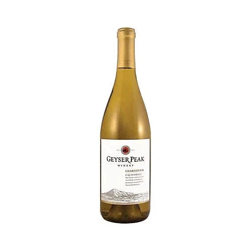 Geyser Peak Chardonnay 750ML bottle with classic California white wine label and gold foil top