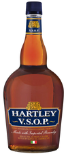 Hartley Brandy VSOP 1.75L bottle with rich amber color and blue gold label