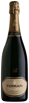 Bottle of Ferrari Lambrusco on a black background