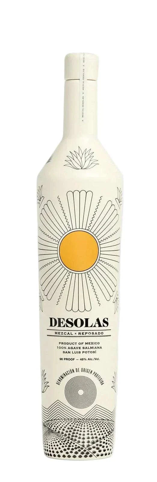 Bottle of Desolas Mezcal Reposado 750 ML showcasing smooth and refined Mexican mezcal with roasted agave and vanilla notes