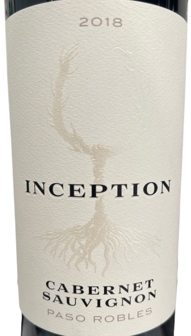 Inception Cabernet Sauvignon Paso Robles 2018 750 ML premium California red wine bottle