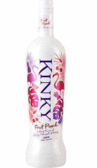 Kinky Beverages Fruit Punch Liqueur 750 ML bottle with cherry, pineapple, and orange flavor.
