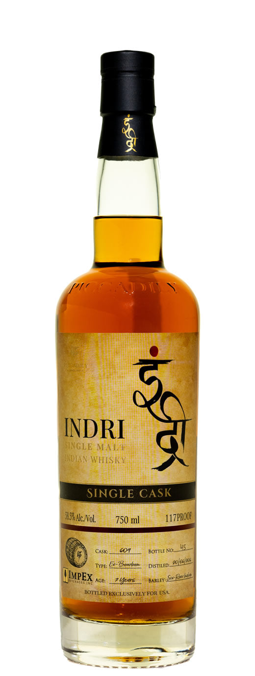 Indri 2016 7yr Ex-Bourbon Cask No.609 Single Malt Indian Whiskey 750 ML