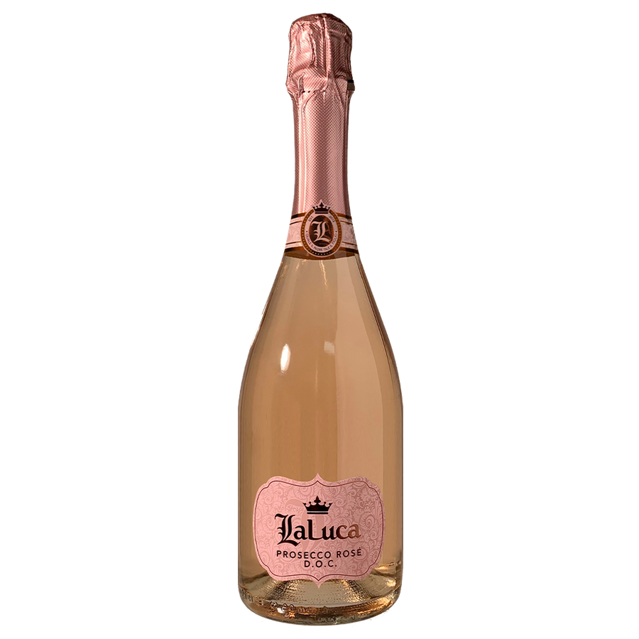 Laluca Prosecco Rose 750ml bottle with pale pink sparkling wine and strawberry floral notes