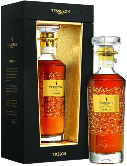 Tesseron Tresor Grande Champagne Cognac 750 ML in designed decanter with gift box.