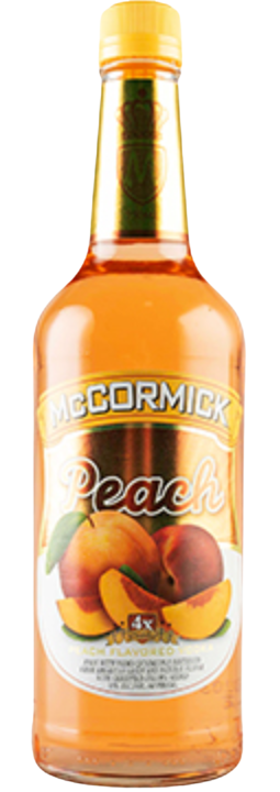 Mccormick Co Peach Vodka 750 ML bottle with peach flavor label.