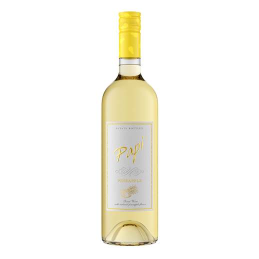 Papi Pineapple 750 ML tropical flavored white wine bottle with pineapple aroma and juicy sweetness