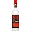 Popov Vodka 80 1L bottle with red label and cap, smooth and versatile vodka for mixing and casual drinking
