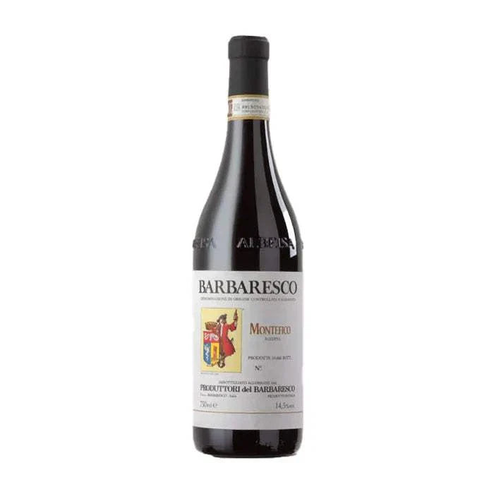 Produttori Del Barbaresco Barbaresco Montefico Riserva 2020 wine bottle with rich aroma and bold Nebbiolo character