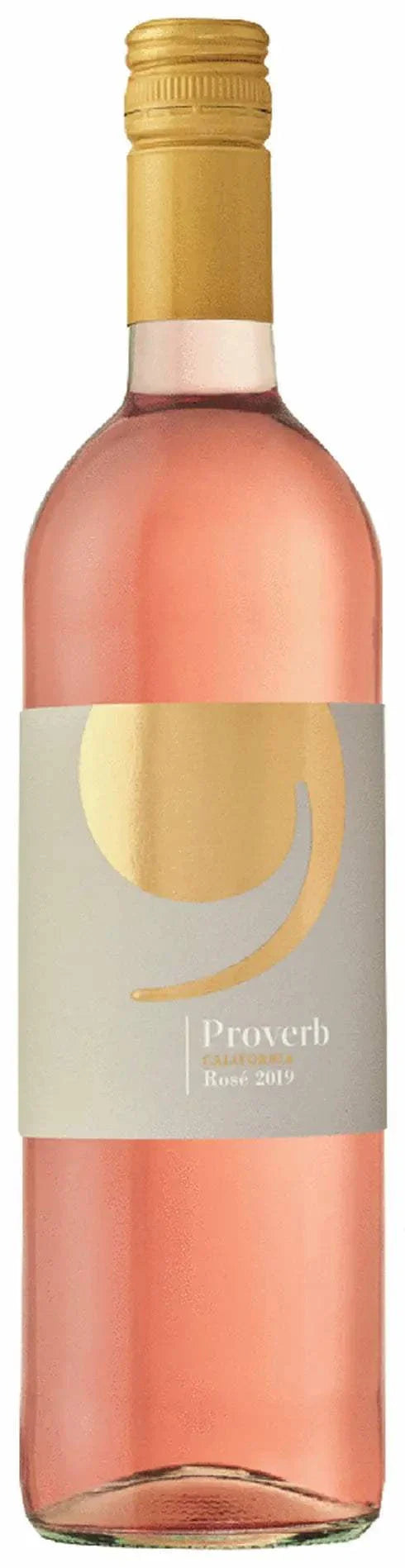 Proverb Winery Rose 750 ML bottle with pale pink wine and fresh berry notes from California