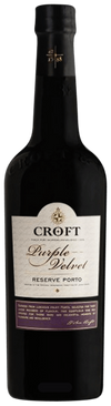 Croft Purple Velvet Reserve Porto bottle on a black background