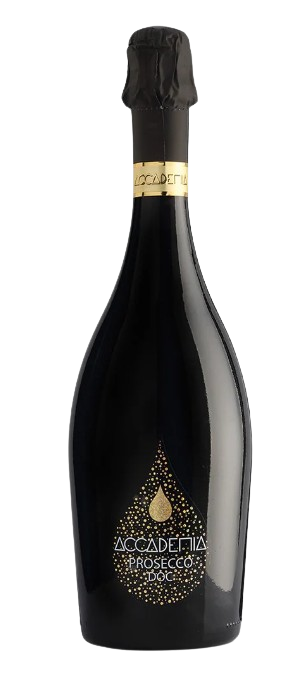 AcCademia Black Prosecco 750 ML bottle with elegant design.