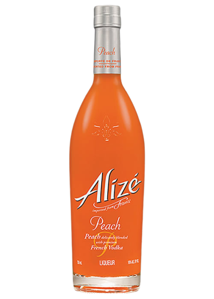 Alize Passion Peach 750ML liqueur bottle with fruity vodka and peach essence.