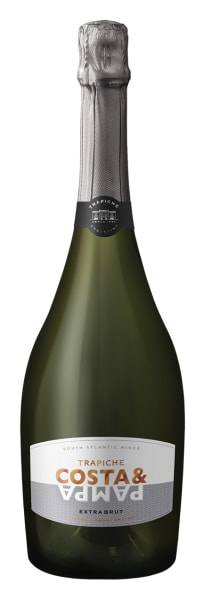 Trapiche Costa & Pampa Extra Brut 750 ML bottle, featuring a pale-yellow wine with notes of pineapple and fresh pear.