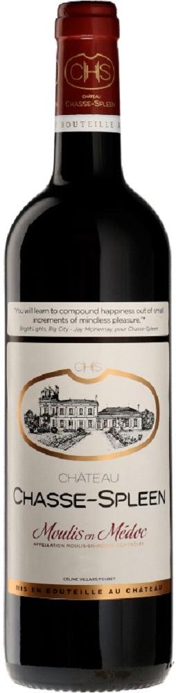 Chateau Chasse Spleen Moulis En Medoc 2016 wine bottle, elegant label design.