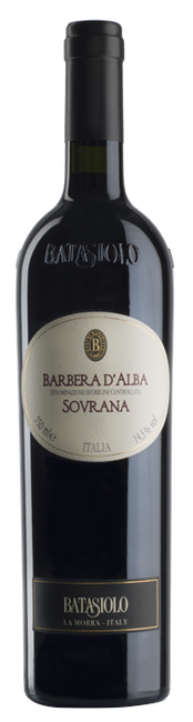 Beni di Batasiolo Barbera d'Alba DOC Sovrana 750 ML wine bottle from Piedmont, Italy.