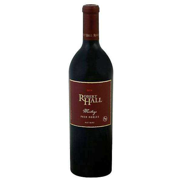Bottle of Robert Hall Meritage Paso Robles Red Wine 750 ML with red wine in glass