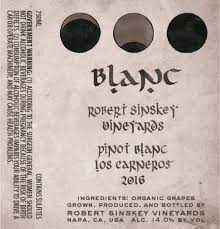 Robert Sinskey Vineyards Pinot Blanc Los Carneros 2018 750 ML
