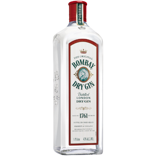 Bombay London Dry Gin 86 1.75 L bottle with eight botanicals.