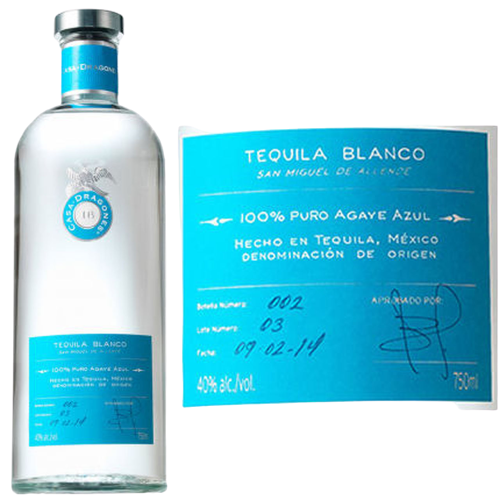 Casa Dragones Tequila Blanco 750ml bottle with label showcasing premium agave blend.