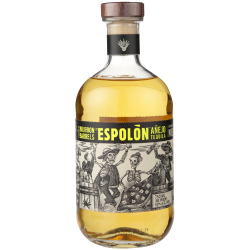 Espolon Tequila Anejo bottle finished in bourbon barrels, 750ml.