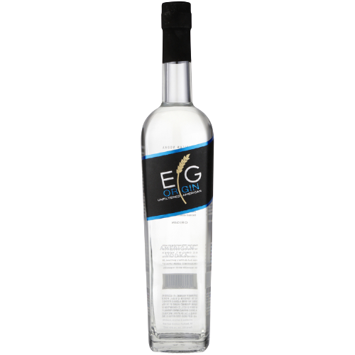 EG Vodka Origin Unfiltered American Vodka 1L bottle on a white background.